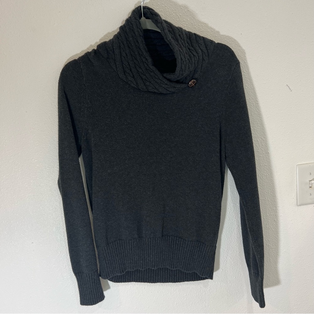 Jeanne Pierre Gray Cowl Neck Sweater